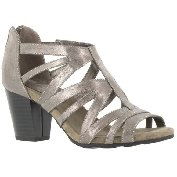 Easy Street - Amaze Sandal - Pewter Metallic - Size 9W - Picture 1 of 10